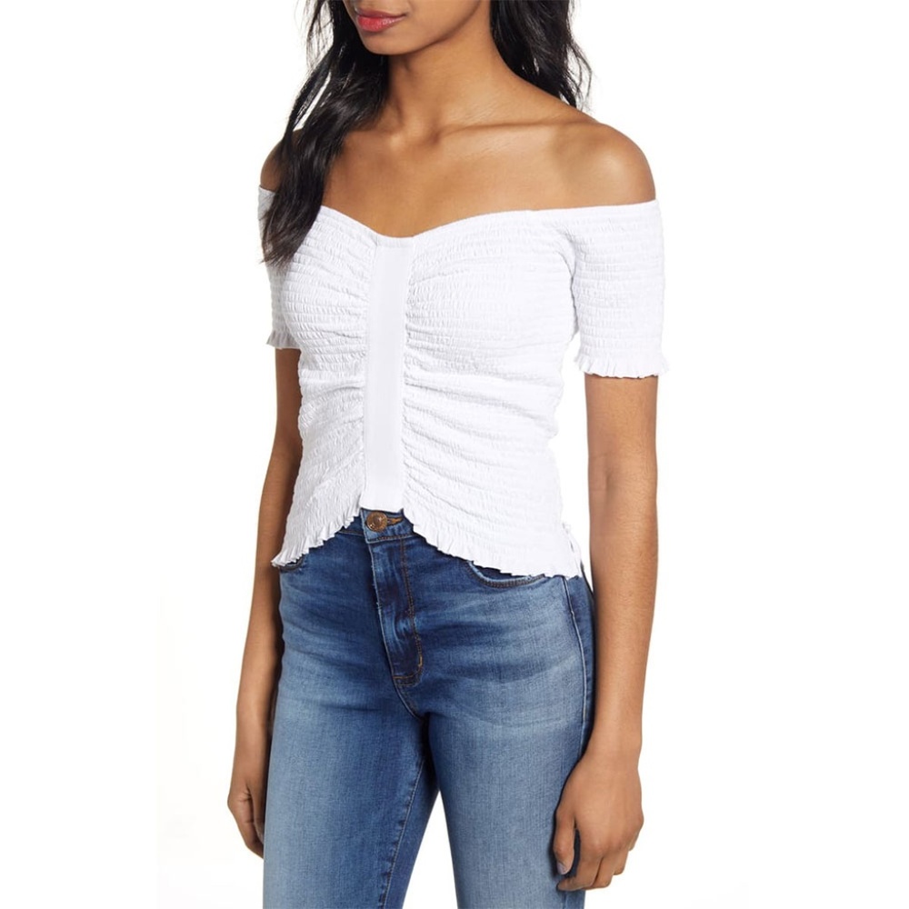 NWOT BP Smocked Off the Shoulder Top